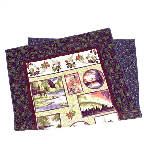 Handmade Lap (Crib) Quilt 51” X 32” Outdoor Themed Farmhouse Cottagecore Cabin - Picture 1 of 11